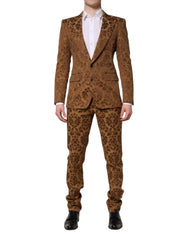 Dolce & Gabbana Brown Floral Jacquard SICILIA 2 Piece Suit - IT48 | M - Pant Suits
