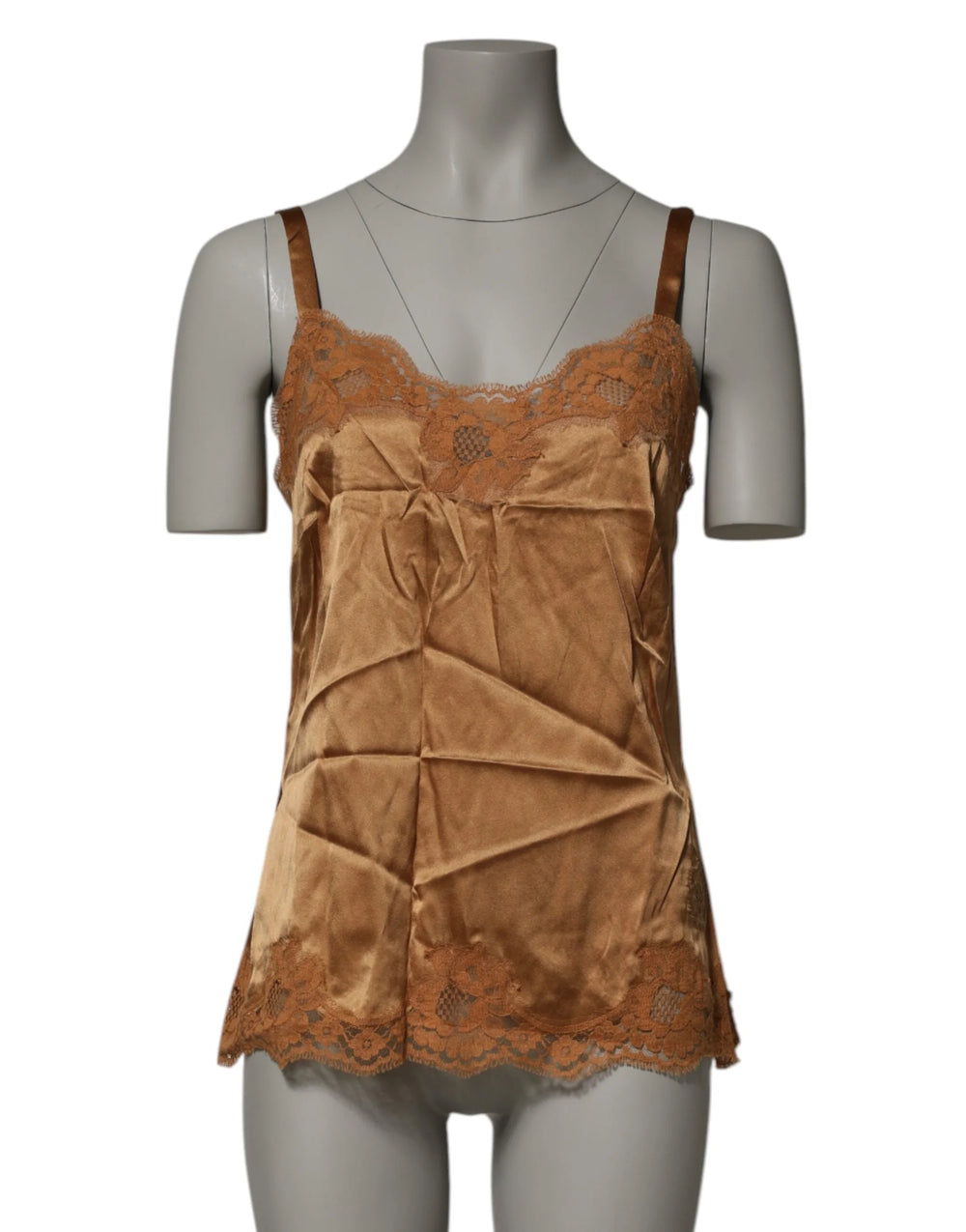 Dolce & Gabbana Brown Floral Lace Tank Lingerie Sleepwear Underwear - IT3 | M - Women’s Underwear Slips