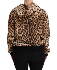 Dolce & Gabbana Brown Hooded Studded Ayers Leopard Sweater - Sweaters