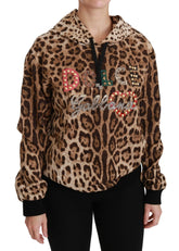 Dolce & Gabbana Brown Hooded Studded Ayers Leopard Sweater - Sweaters