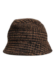 Dolce & Gabbana Brown Houndstooth Wool Woven Bucket Hat - 59 cm|L - Bucket Hats