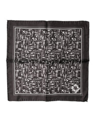 Dolce & Gabbana Brown Jazz Club Square Handkerchief Men 32cm x 31cm Scarf