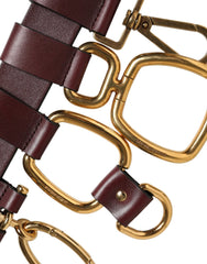 Dolce & Gabbana Brown Key Ring Clip Attachments Buckle Belt - 90 cm / 36 Inches