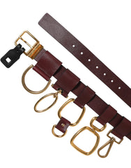 Dolce & Gabbana Brown Key Ring Clip Attachments Buckle Belt - 90 cm / 36 Inches