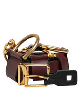 Dolce & Gabbana Brown Key Ring Clip Attachments Buckle Belt - 90 cm / 36 Inches - Belts