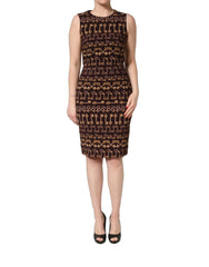 Dolce & Gabbana Brown Keys Fitted Sheath Knee Length Dress - IT42|M