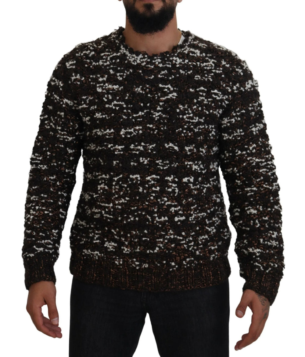 Dolce & Gabbana Brown Knitted Wool Fatto A Mano Sweater - Sweaters