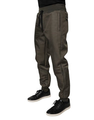 Dolce & Gabbana Brown Lambskin Leather Men Sweatpants Pants - IT50 | L - Sweatpants