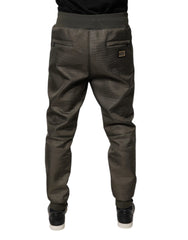 Dolce & Gabbana Brown Lambskin Leather Men Sweatpants Pants - IT50 | L - Sweatpants