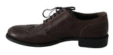 Dolce & Gabbana Brown Leather Brogue Derby Dress Shoes - EU44.5/US11.5 - Shoes