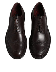 Dolce & Gabbana hnedé kožené derby topánky so špicatou špičkou a šnurovaním - EU39/US6