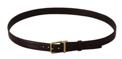 Dolce & Gabbana Brown Leather Gold Metal Buckle Belt - 95 cm / 38 Inches - Belts