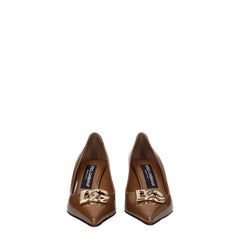 Dolce & Gabbana Brown Leather High Heel Pumps