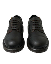 Dolce & Gabbana Brown Leather Lace Up Derby Men Dress Shoes - EU40/US7