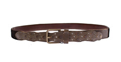 Dolce & Gabbana Brown Leather Logo Cintura Gürtel Belt - 95 cm / 38 Inches - Belts
