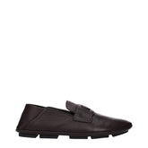 Dolce & Gabbana Braune Leder Slipper Loafer
