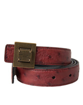 Dolce & Gabbana Brown Leather Square Metal Buckle Belt - 85 cm / 34 Inches - Belts
