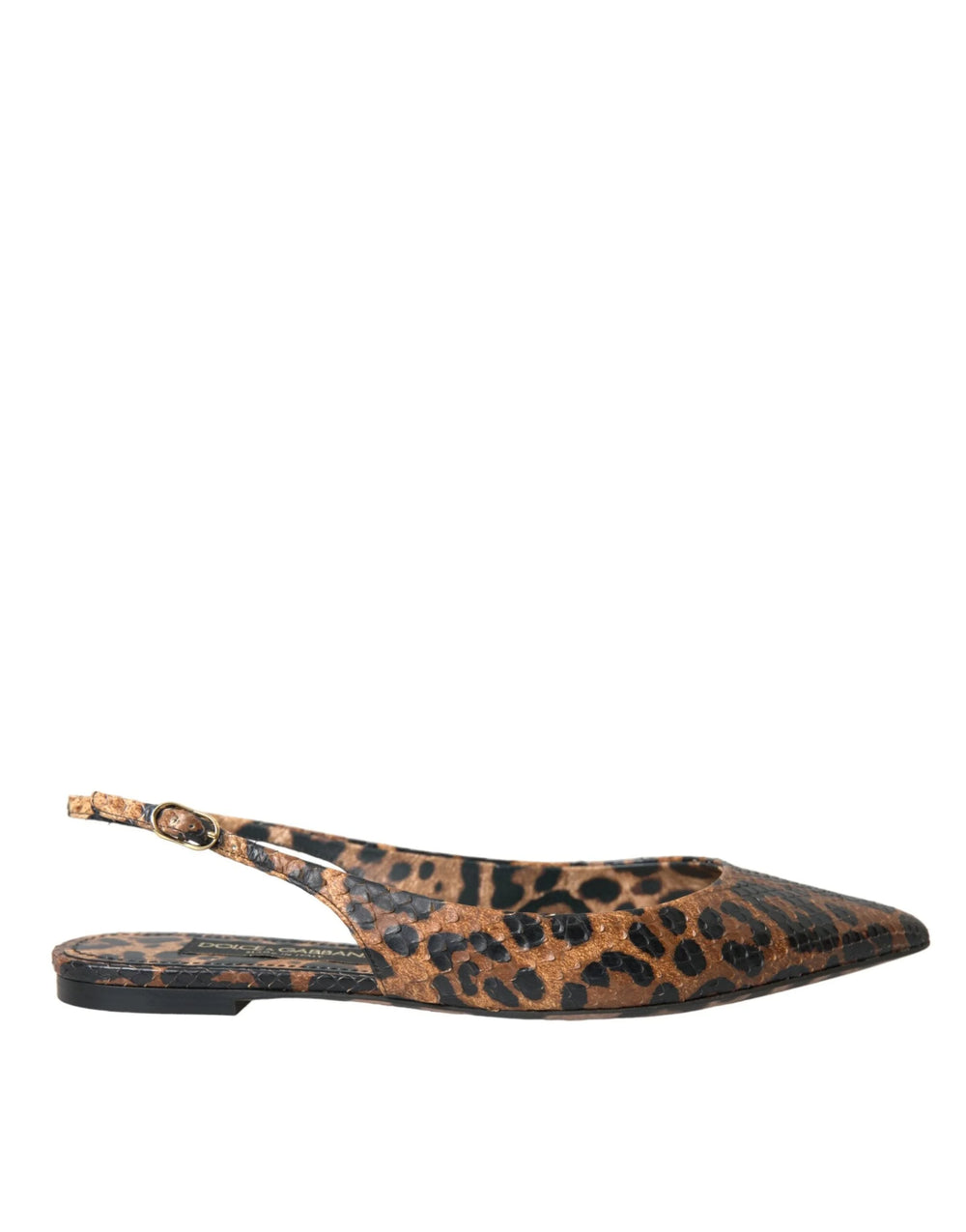 Dolce & Gabbana Brown Leopard Exotic Skin Slingback Shoes - EU39/US8.5 - Sandals