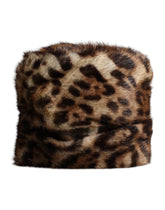 Dolce & Gabbana barna, leopárdmintás, műszőrmés nőknek szánt bucket sapka