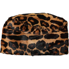 Dolce & Gabbana Brown Leopard Fur Women Bucket Capello Hat - 58 cm|M - Bucket Hats