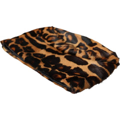Dolce & Gabbana Brown Leopard Fur Women Bucket Capello Hat - 58 cm|M