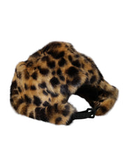 Dolce & Gabbana Brown Leopard Fur Women Bucket Hat - 57 cm|S - Bucket Hats