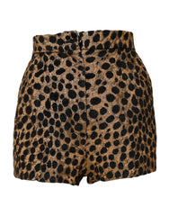 Dolce & Gabbana Brown Leopard High Waisted Hot Pants Shorts - IT40|S - Short Trousers