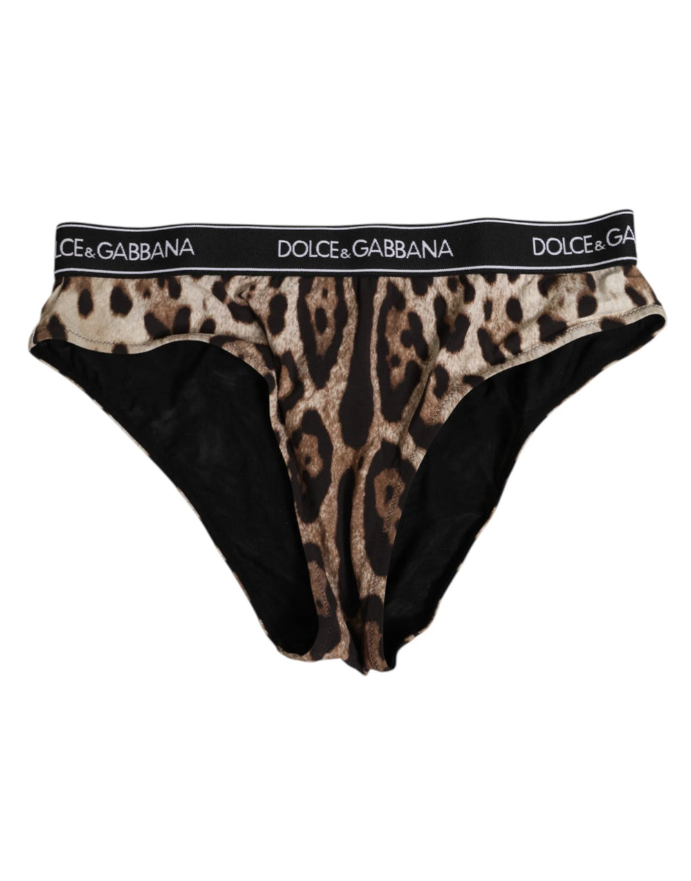 Dolce & Gabbana Brown Leopard Nylon High Waist Panty Underwear - IT2 | S - Briefs