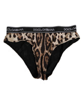 Dolce & Gabbana Brown Leopard Nylon High Waist Panty Underwear - IT2 | S - Briefs