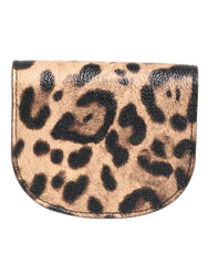 Dolce & Gabbana Brown Leopard Print Calf Leather Small Coin Purse Wallet - Coin Purses