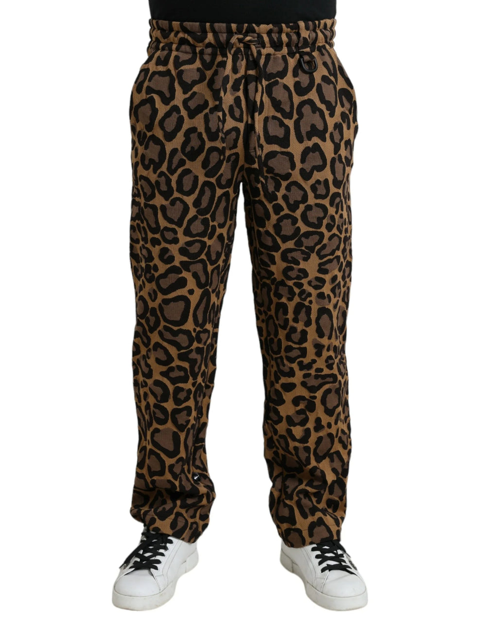 Dolce & Gabbana Brown Leopard Print Polyester Jogger Pants - Joggers