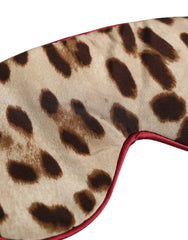 Dolce & Gabbana Brown Leopard Print Silk Women Accessory Sleep Eye Mask - Eye Masks