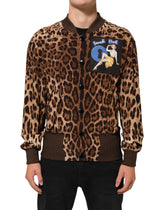 Dolce & Gabbana Brown Leopard Print ’Sneak Peek’ Patch Jacket - IT48 | M - Bomber Jackets