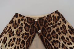 Dolce & Gabbana Brown Leopard Print Wool A-line Mini Skirt - IT40|S - Skirts