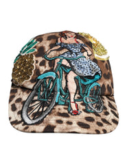 Dolce & Gabbana Brown Leopard Sequin Sicily Baseball Cap - 57 cm|S