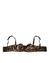 Dolce & Gabbana Brown Leopard Silk Balconnet Bra Underwear - IT3 | M - Bras