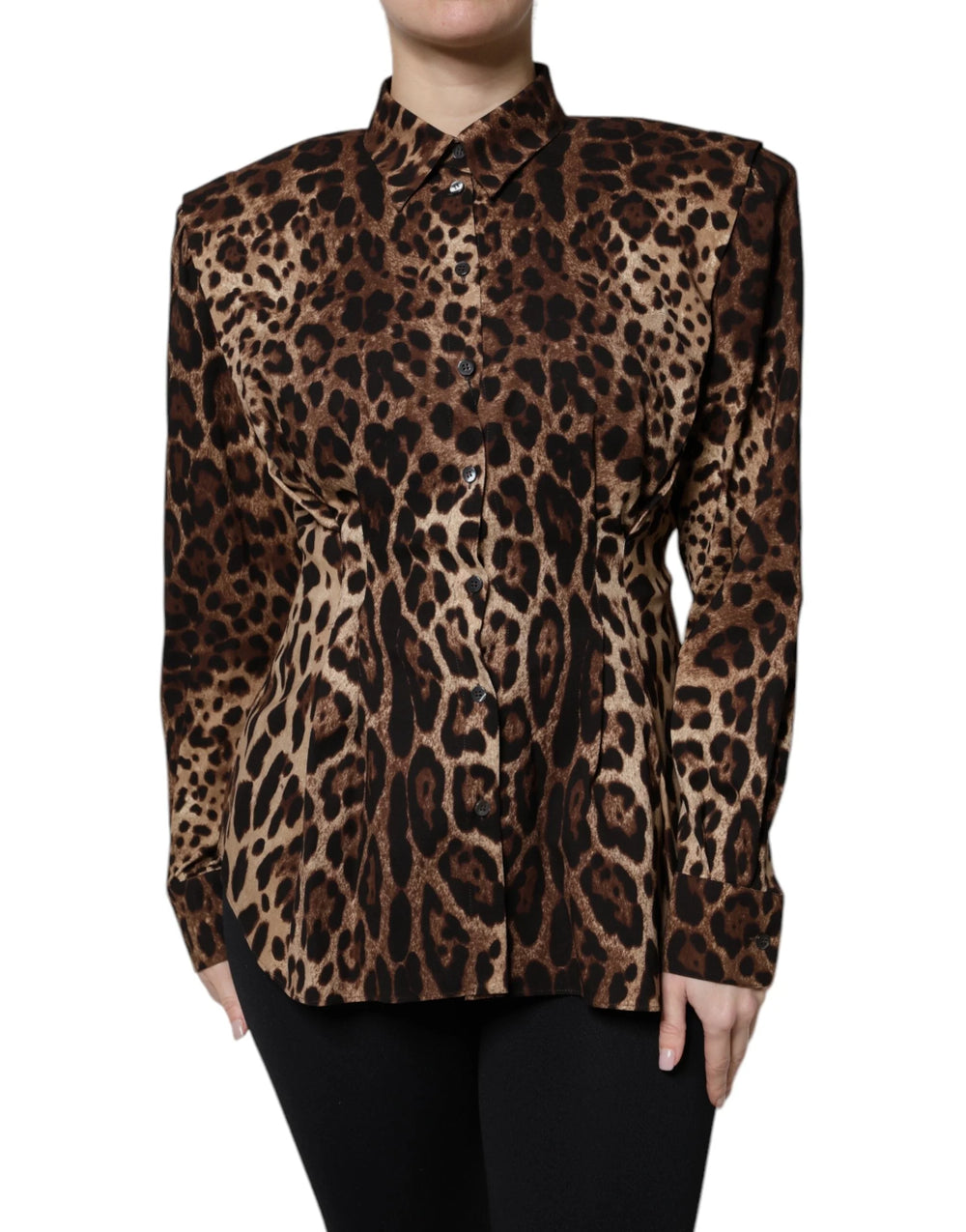 Dolce & Gabbana Brown Leopard Silk Button Down Coat Jacket - Coats & Jackets
