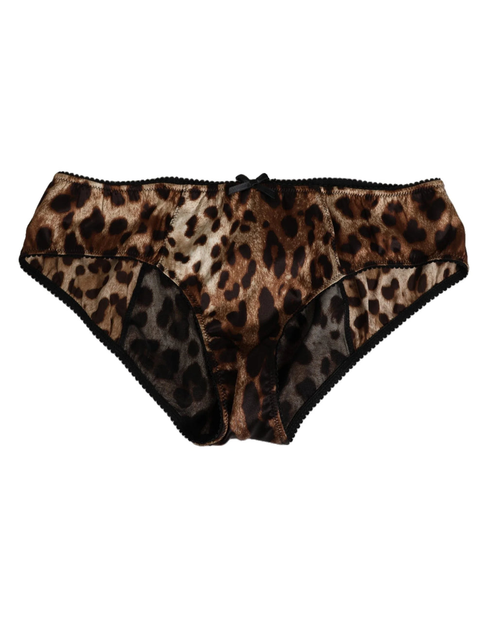 Dolce & Gabbana Brown Leopard Silk Mid Waist Panty Underwear - IT3 | M - Briefs