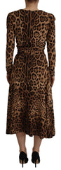 Dolce & Gabbana Brown Leopard Wrap A-line Maxi Viscose Dress - IT36|XXS - Dresses