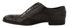 Dolce & Gabbana Brown Lizard Skin Leather Oxford Dress Shoes - EU44/US11 - Shoes