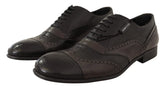 Dolce & Gabbana Brown Lizard Skin Leather Oxford Dress Shoes - EU44/US11