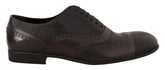 Dolce & Gabbana Brown Lizard Skin Leather Oxford Dress Shoes - EU44/US11 - Shoes