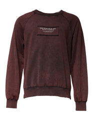 Dolce & Gabbana Brown Logo Cotton Crew Neck Pullover Sweater - IT48 | M - Sweaters