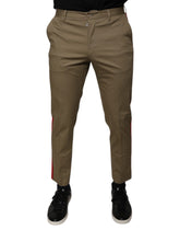 Dolce & Gabbana Brown Logo Men Casual Tapered Pants - IT46 | S - Trousers