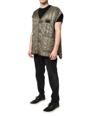 Dolce & Gabbana Brown Logo Plaque Quilted Vest Jacket - IT52 | XL - Vests