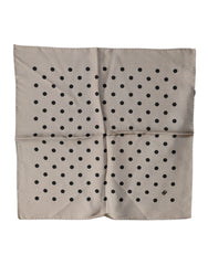 Dolce & Gabbana Brown Polka Dot Square Handkerchief Scarf