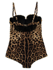 Dolce & Gabbana Brown Polyamide One-Piece Swimsuit