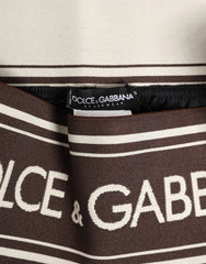 Dolce & Gabbana Brown Polyester Logo Elastic Waistband Swimwear - IT4 | S - Swim Boxers