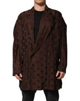Dolce & Gabbana Brown Polyester Logo Monogram Coat Jacket - IT50 | L - Overcoats