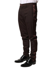 Dolce & Gabbana Brown Polyester Men Dress Trousers Pants - IT46 | S